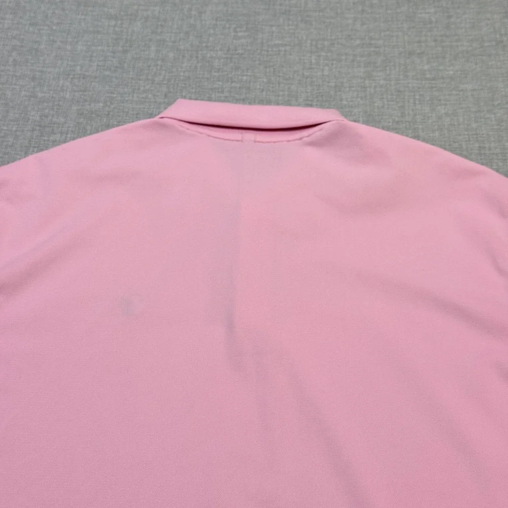 Nike Calusa Pines Polo Golf Shirt Mens‎ Large Pink Dri-FIT Polyester Performance